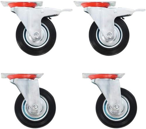 vidaXL 12x Roulettes Roues Fixes pour Chariot Roulant Roulettes Pivotantes Roulettes Fixes Panier d'Achat Etagère à Livre Tables de Travail Capacité de 150 kg 160 mm