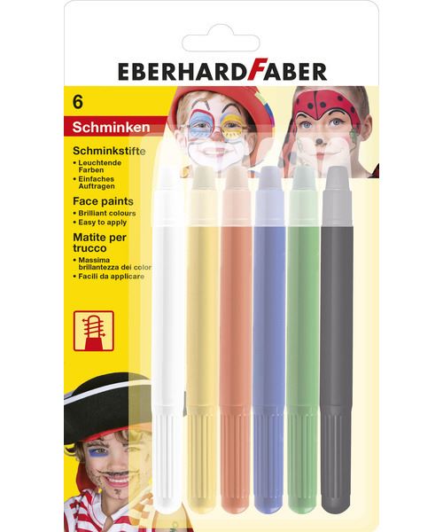 Eberhard Faber EF-579107 Set de stylos de maquillage rotatifs 6 couleurs sur blister