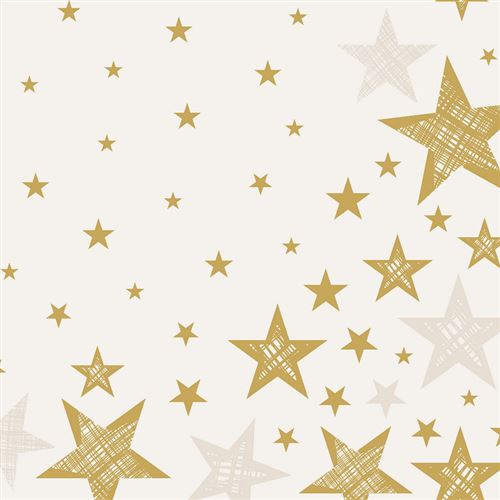 Serviettes Duni Shining Star Cream 33x33cm