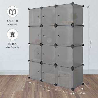 Armoires Etageres Plastiques Modulaires Avec 12 Cubes Diy Placard