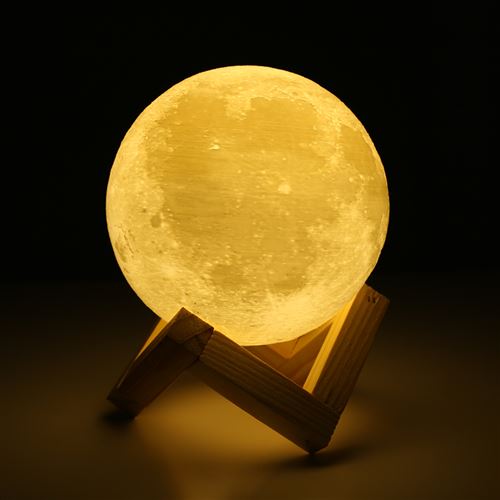 jaune TianranRT Lampe de chevet 3D LED en rotin pour la lune et la nuit 