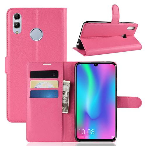Etui en PU litchi rose pour votre Huawei Honor 10 Lite/P Smart (2019)