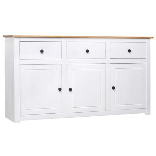 Buffet Blanc 135x40x80 cm Pin solide Assortiment Panama