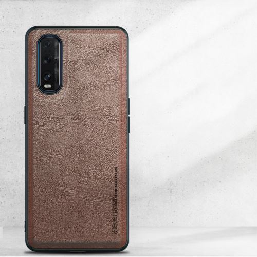 Coque en TPU + PU style vintage marron pour votre Oppo Find X2