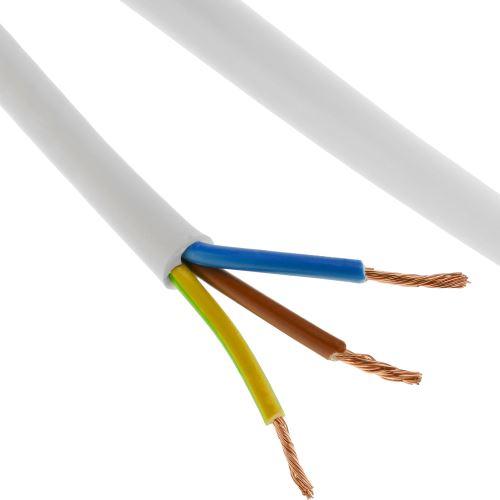 Bobine de câble électrique 25 m blanc 3x1.5 mm
