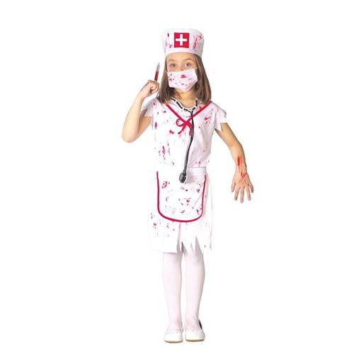 Déguisement Fille Infirmière Zombie 4/6 Ans Blanc 82606 Guirca