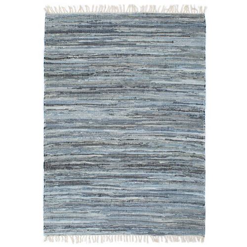 vidaXL Tapis Chindi tissé à la main Denim 80 x 160 cm Bleu