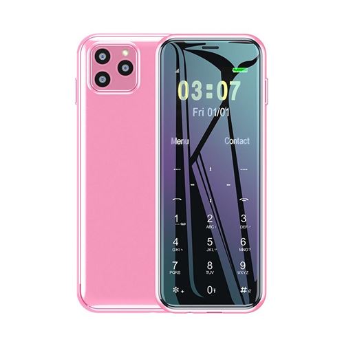 Téléphone Portable Ultra Mince Léger Batterie 1000mAh Écran 1.44 Pouces Dual SIM Rose YONIS