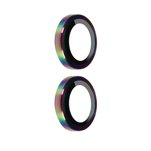 Film caméra pour iPhone 14 et 14 Plus Verre trempé 9H 0.4mm Avizar Transparent Contour multicolore
