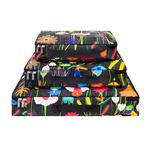 NOVAGO - Set De 6 Sacs De Rangement Valise - Motif Fleur Bleu - Polyester Imperméable