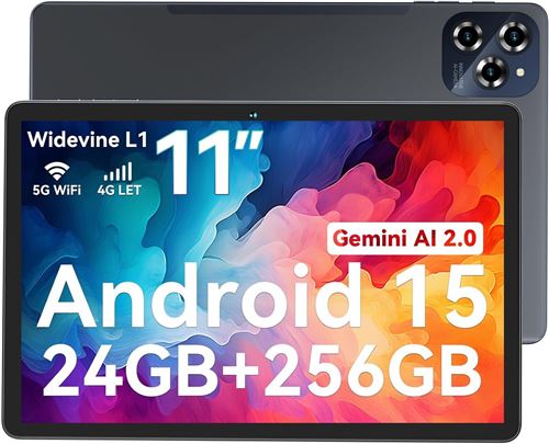GENERIQUE Tablette Tactile KINGRID 11 FHD 1920*1200 RAM 24Go ROM 256Go-SD 2To Cam&eacute;ras Al 8MP + 16MP Android 15 8000 mAh 5G WiFi 