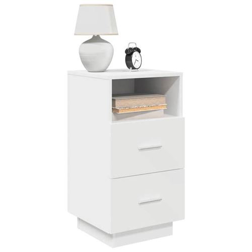 vidaXL Tables de chevet 2 pcs avec 2 tiroirs blanc 36x36x68 cm, table d'appoint, armoire de lit, table d'appoint 858579