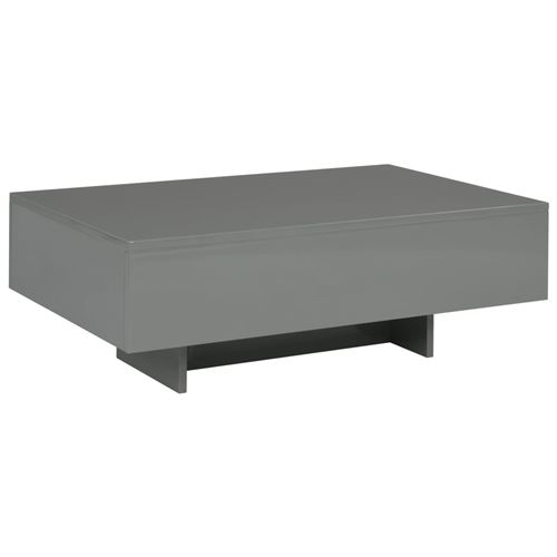 vidaXL Table basse Gris brillant 85 x 55 x 31 cm MDF