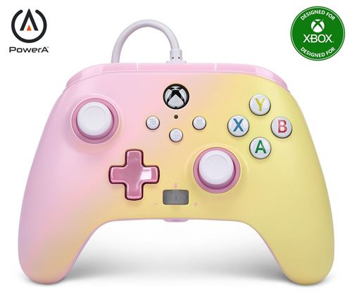 Manette filaire améliorée PowerA pour Xbox Series X|S Limonade rose