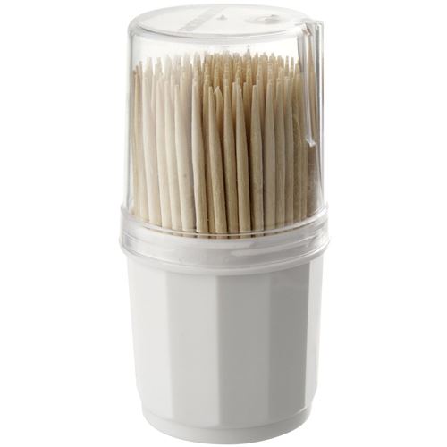 Lot de 190 cure-dents en bois dans une boîte ronde avec couvercle Fackelmann Wood Edition ref 57651