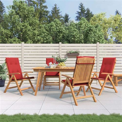 vidaXL - Chaise de jardin - Teck - Pliable - Lot de 4 - Image 2
