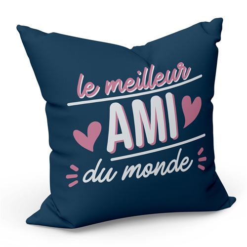 Fabulous Housse de coussin Bleu Le Meilleur Ami du Monde [40x40 cm]
