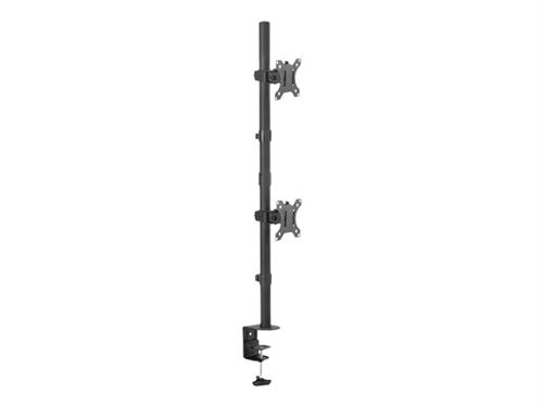 DIGITUS DA-90438 - Pied - pour 2 LCD displays / curved LCD displays - fixation par collier ou passe-fil - acier, plastique - noir mat - Taille d'écran : jusqu'à 32 pouces - montrable sur bureau