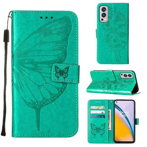 MPFRANCE Housse pour OnePlus Nord 2 5G Vert [Papillon V3]