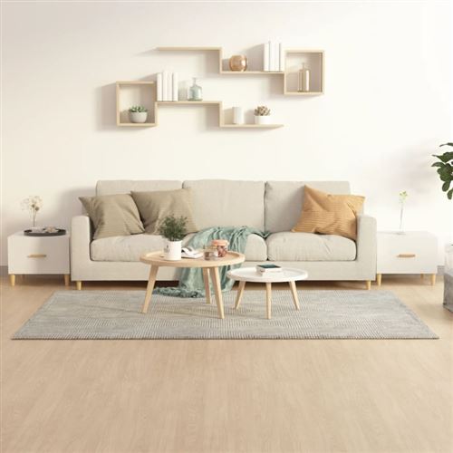 Non Communiqué Blanc Tables Basses 2 Pcs Brillant 50X50x40cm Bois D Ingénierie