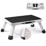 VEVOR Marchepied Pliable 1 Marche en Acier Antidérapant pour Salle Bain Capacité 150kg