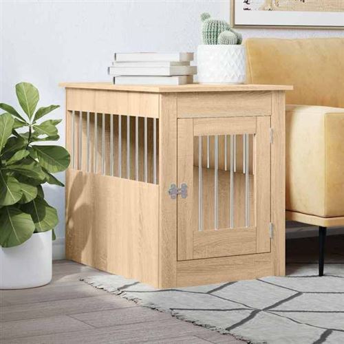 Comparer les prix de vidaXL Meuble de cage pour chiens chêne sonoma 55x80x68 cm