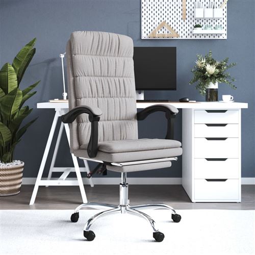 VIDAXL - Fauteuil de bureau inclinable - Taupe - Image 3