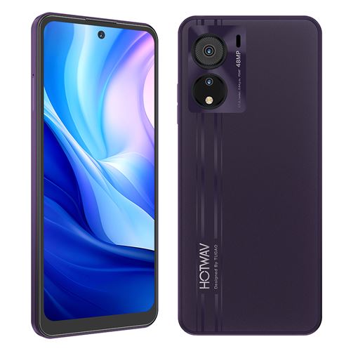 HOTWAV NOTE 12 EF Téléphone Portable 6.8 Android 14, 5160mAh, 12(4+8)Go+128Go, 48MP+16MP,Empreinte digitale/Face ID/Dual SIM 4G - Violet