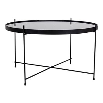 Table basse en acier noir Ø 70 x 40 cm - 1