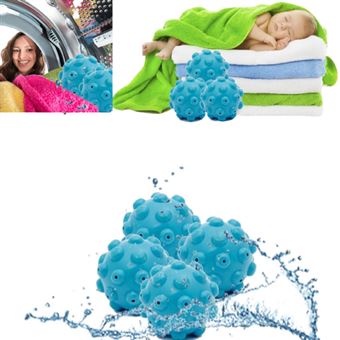 4PCS Boule Seche Linge de Séchage Assouplissant FONGWAN Sans Produits Chimiques en PVC Fournitures de Nettoyage - Bleu - 1
