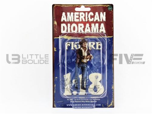 Voiture Miniature de Collection AMERICAN DIORAMA 1-18 - FIGURINES The Western Style Num 8 - Blue / Brown - 38208