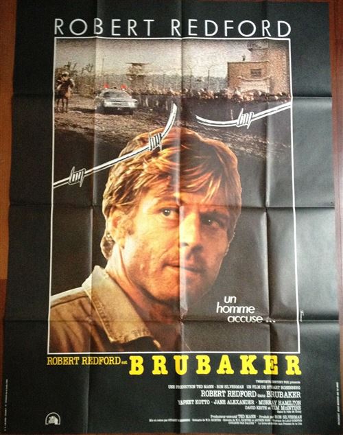 Brubaker - 1980 - Robert Redford - 116x158cm - Affiche de cinéma originale pliée