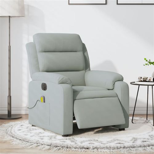Non Communiqué Gris Fauteuil Inclinable Électrique De Massage Clair Velours
