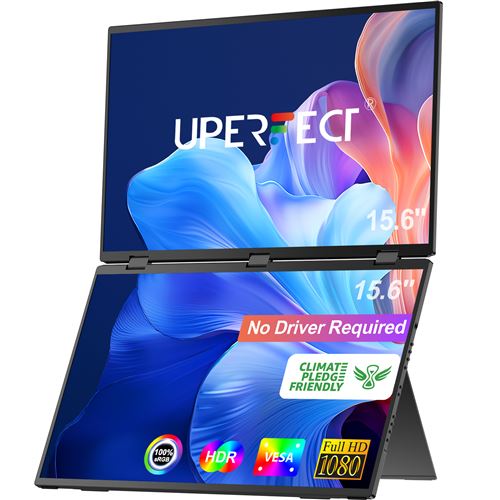 Non Communiqué Écran Double Écran Full Hd De 15,6 Pouces, Rapport De Contraste De 1000:1, Avec Ports Minihdmi Et Type C