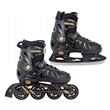 Raven Roller Expert : Patins à Roues Et Patins à Glace 2-en-1, Taille Ajustable 37-40, Roulements ABEC7, Noir/Or