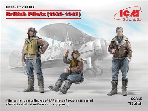 British Pilots (1939-1945)(3 Figures) - 1:32e - Icm