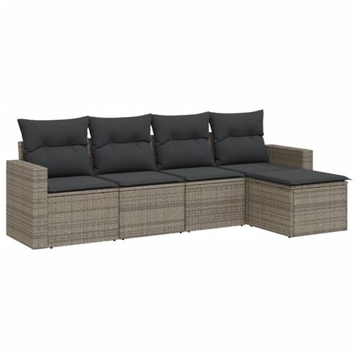 VIDAXL - Ensemble table et chaises de jardin - 5 pièces - Gris - Image 2