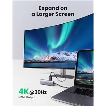 UGREEN Hub USB C HDMI 4K, Adaptateur Type C Compatible avec Mac MacBook Pro  Air M1 iPad Pro 2021 XPS, 6 en 1 Dock Multiple Ports USB 3.0 Carte SD  MicroSD, pour