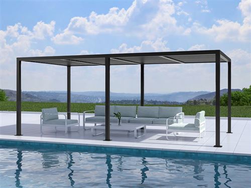 Tonnelle pergola San Pablo, 4x5,8m, Noir
