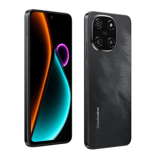 Smartphone Blackview Color 6 Noir : 6.67 , 8Go+256Go, 5000mAh, Android 15,Empreinte digitale, Dual SIM 4G, Téléphone Portable-199g