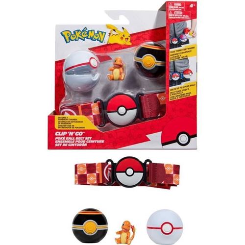 Ceinture - Bandai - Pokémon Clip ‘N' Go - 1 Ceinture, 2 Poké Balls Et 1 Figurine Salameche 5 Cm