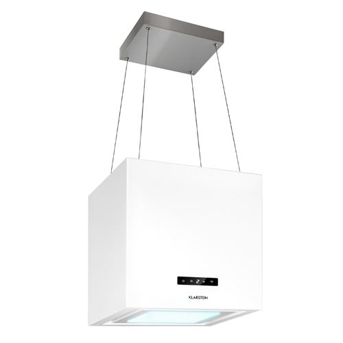 Hotte Îlot - Klarstein - 595 M³/H - 67 Db - Classe A - Contrôle Par WiFi - Blanc