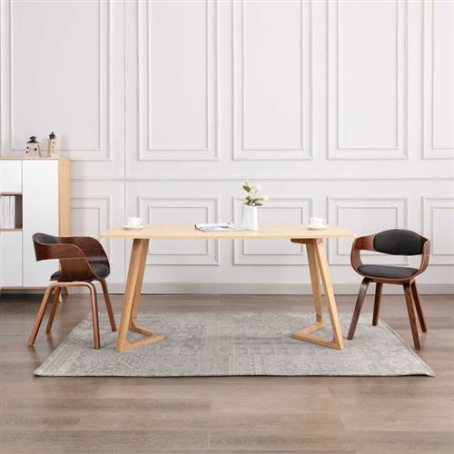 vidaXL Chaises de salle à manger 2 pcs Bois courbé et tissu gris