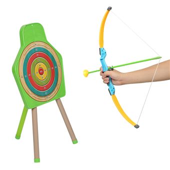 JEOBEST Ensemble de tir à l'arc pour Enfants avec 2 Arc 6 Flèches et 1  Cible, Vert - Autre jeu de plein air - Achat & prix