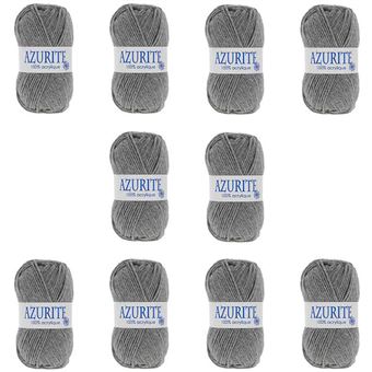 Lot De 10 Pelotes De Laine Azurite Rouge - 100% Acrylique, 50g/140m - Marque Distrifil
