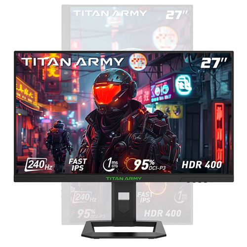 Moniteur de jeu Gaming TITAN ARMY P2710S Écran LCD IPS rapide 27 pouces 2560*1440 16:9 Fréquence de rafraîchissement de 240 Hz 1 ms GTG HDR 400 Synchronisation adaptative OD dynamique