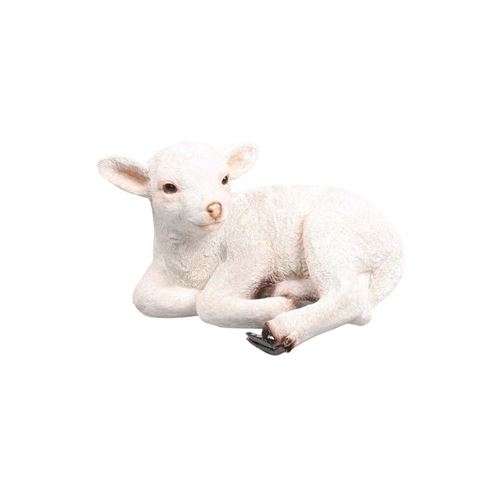 Farmwood Animals - Agneau blanc en résine Couché 2