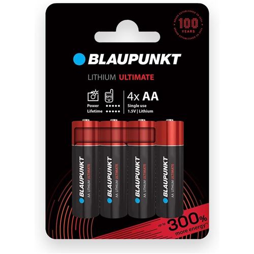 BLAUPUNKT Pack 4 Piles AA LR6 Lithium ULTIMATE Idéale Appareils Photo