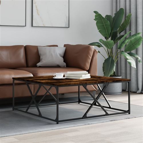 vidaXL - Table d'appoint - Moderne - Chêne Fumé - Image 3