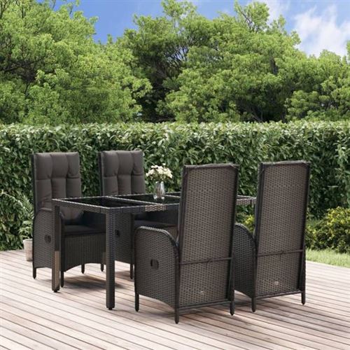 Non Communiqué Noir Vidaxl Ensemble À Manger De Jardin Coussins 5Pcs Résine Tressée, Ensemble De Salle À Manger, Ensemble De Salle À Manger 3185055